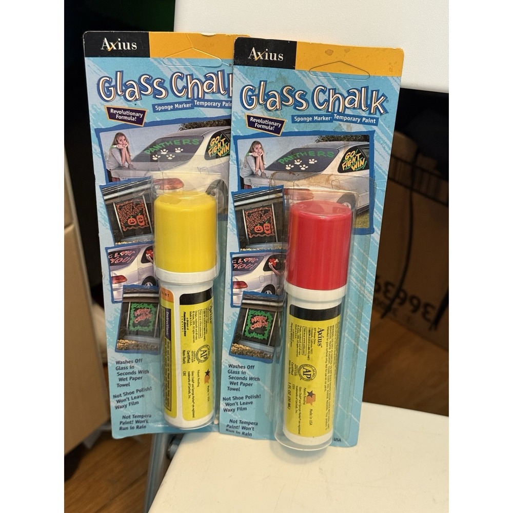 Yellow And Red  Glass Chalk by Axius *New Lot Of 2